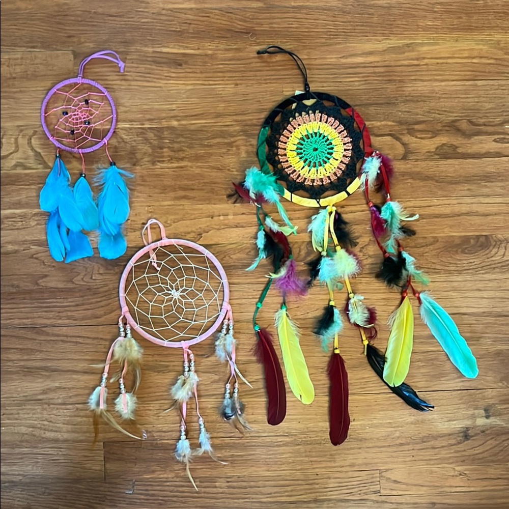 Colorful Dreamcatcher Set with Feathers